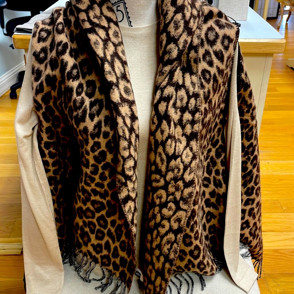 Talbots Wool Leopard Wrap